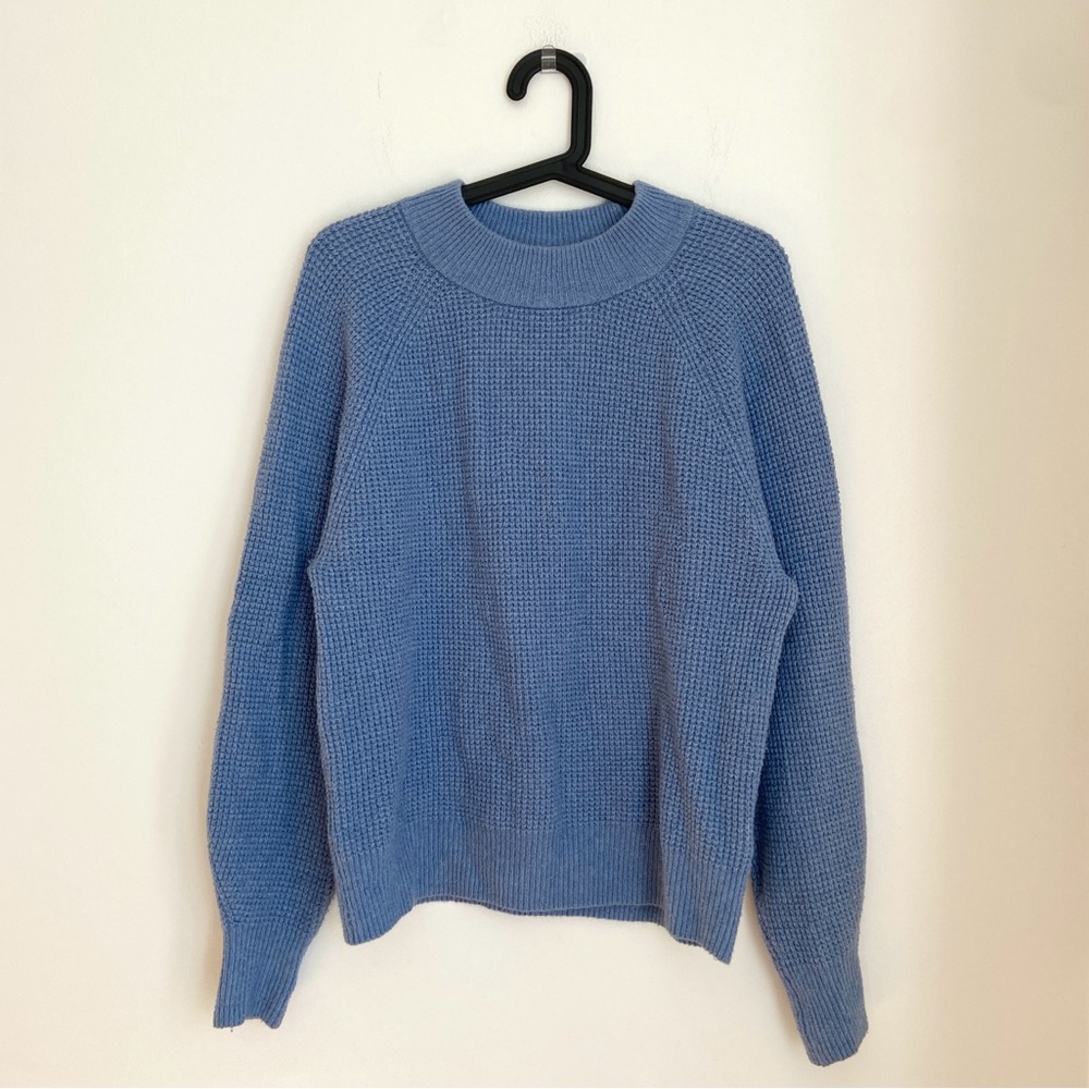 GAP Light Blue Crewneck Waffle Knit Sweater